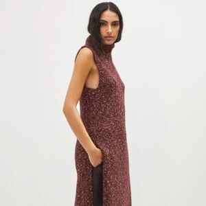 Anthropologie Elegant Sleeveless Maroon Dress